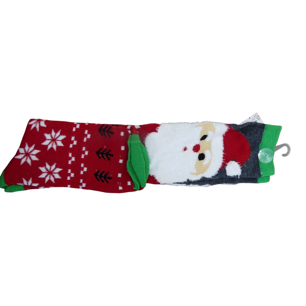 Unbranded Knee High Socks Kids One Size Red New Santa Claus Snowflake Holiday
